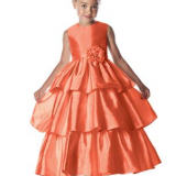 orange flowergirl dress with tiers
