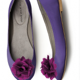 purple satin ballet flats