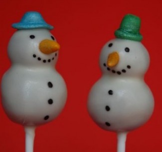 snowmen cake pops