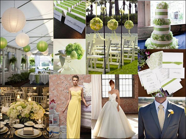 Weekly Inspiration Wedding StyleBoard: Lime Green, Pale Yellow & White
