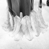 ostrich trim wedding veil by Vivien Sheriff shot on Instagram 