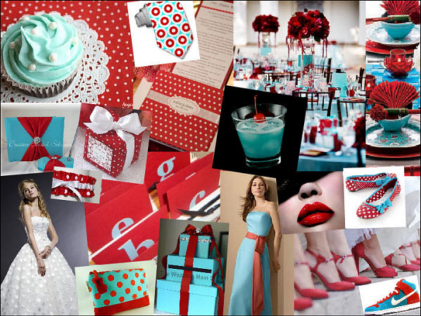 Polka Dot Wedding Inspiration in Red and Teal