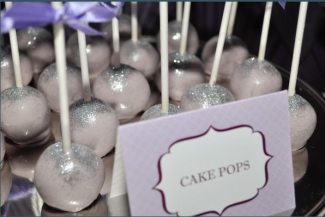 lilac and silver cake pops for dessert tables 