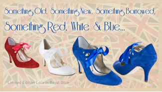 red, white and blue shoes 