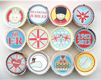Diamond Jubilee cupcake toppers from Hunky Dory Home 