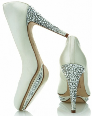 Crystal heel wedding shoes by Harriet Wilde