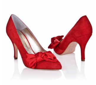Red wedding shoes by Rachel Simpson