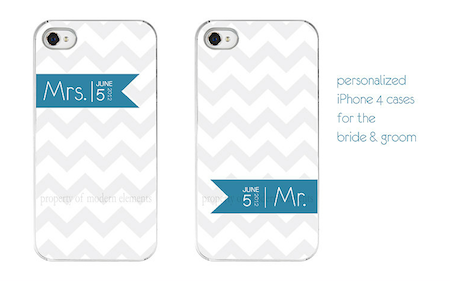 personalised iphone cases for the bride and groom 