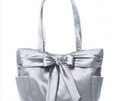Grey satin handbag 