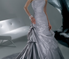 Grey fishtail wedding dress 