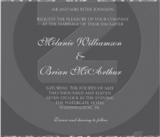 Grey damask wedding invitation
