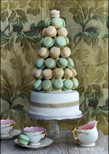 Macaron tower by Anges de Sucre wedding cake ideas 