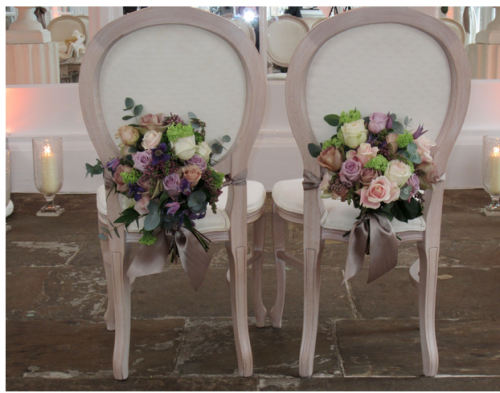 pink and purple floral chair backs 