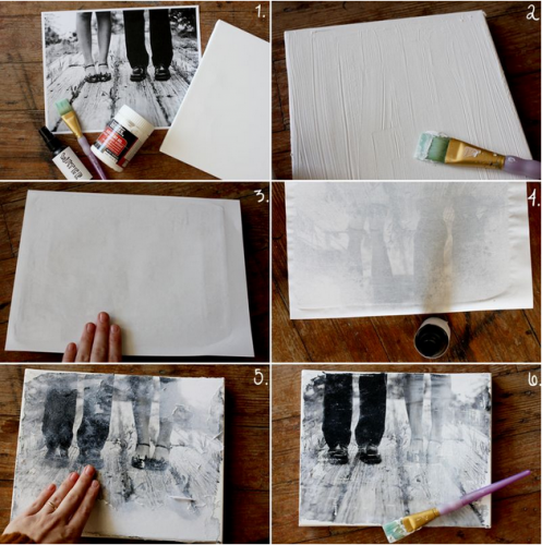 image via A Beautiful Mess DIY canvas portraits