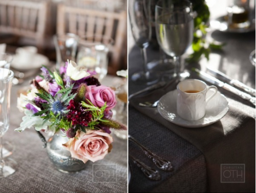 Table decoration with roses 