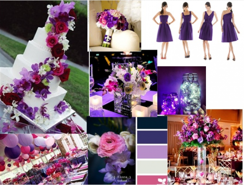 Purple and pink wedding styleboard 