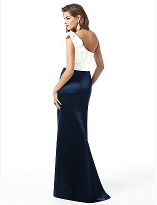Dress by Dessy navy and white long evening dress