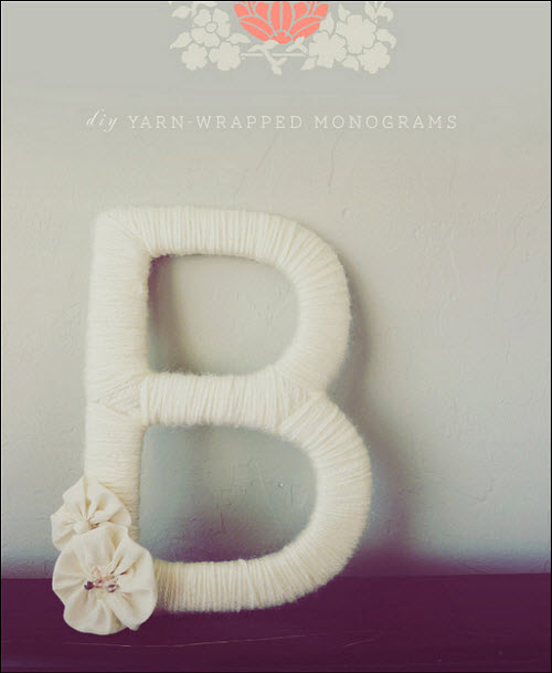 Yarn Wrapped Monogram: DIY Wedding Idea