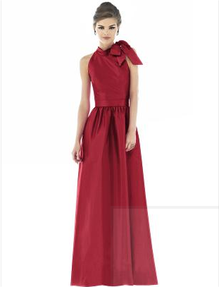 long red bridesmaid dress 