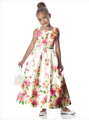 Dessy flowergirl dress for country garden wedding theme 