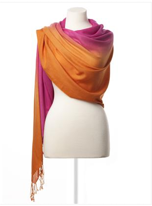 orange and pink ombre pashmina 