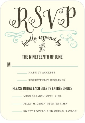 Cream coloured wedding invitation with script 