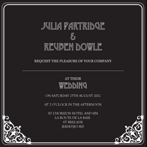 Great Gatsby Wedding style invitation 