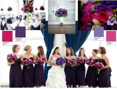 winter wedding colours in deep purples 