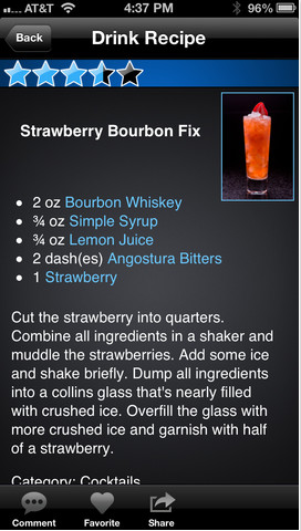 Strawberry Bourbon Fix cocktail 