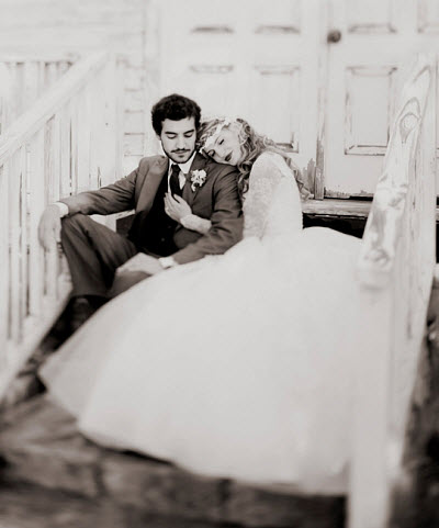 40's Inspired Wedding bride and groom