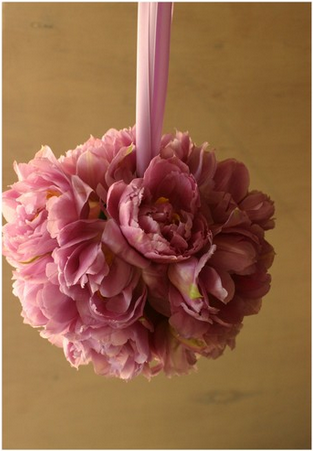 pink peony bridesmaid pomander bouquet 