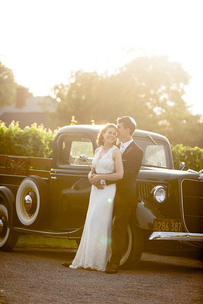 summer wedding bride and groom