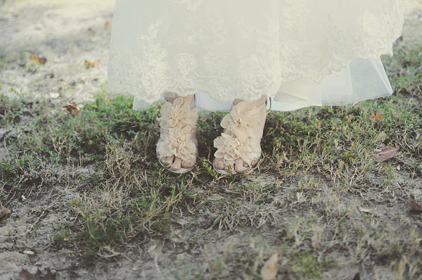 ruffle wedding shoes