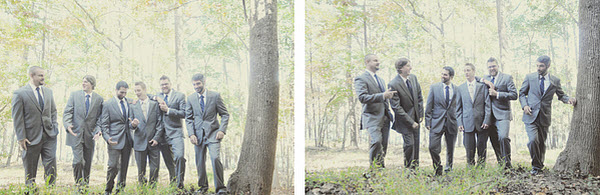 outdoor wedding groomsmen