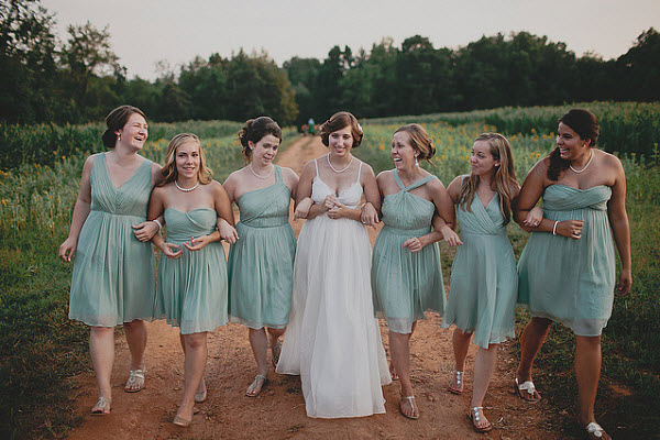 green bridesmaid dresses