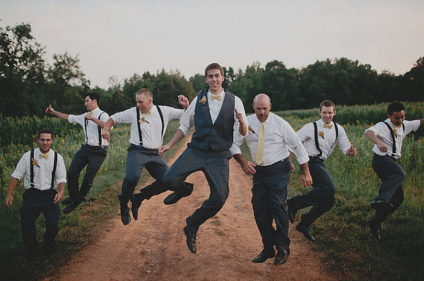 groomsmen at summer wedding