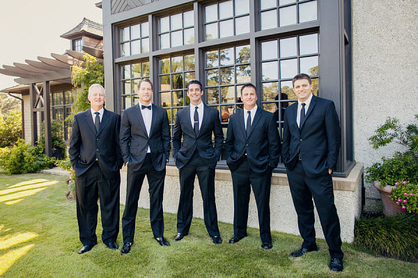 groom and groomsmen in black