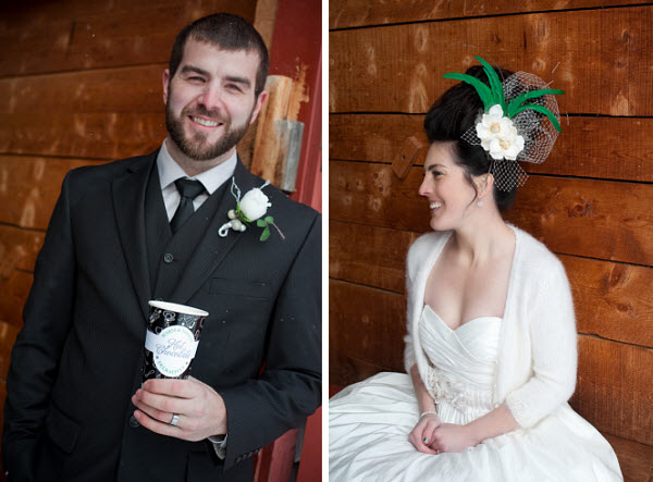winter bride and groom styled shoot