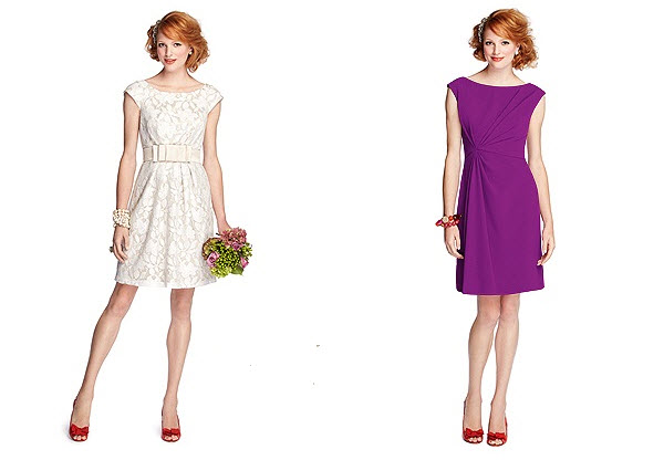 57 Grand bridesmaid dress, white or purple bridesmaid dress