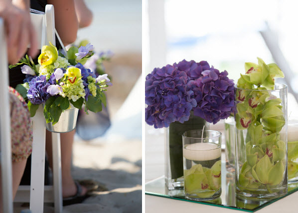 purple and yellow wedding flowers