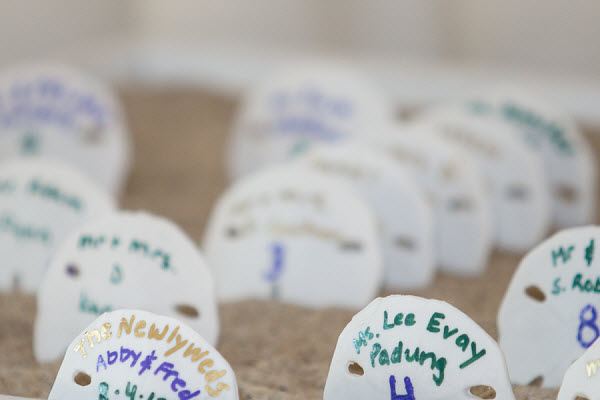 seashell wedding escort cards