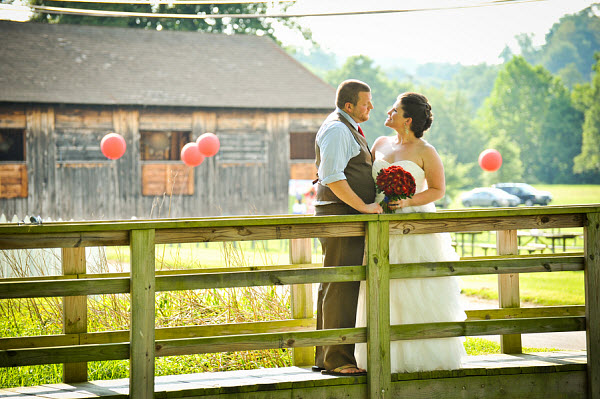 bride and groom summer wedding