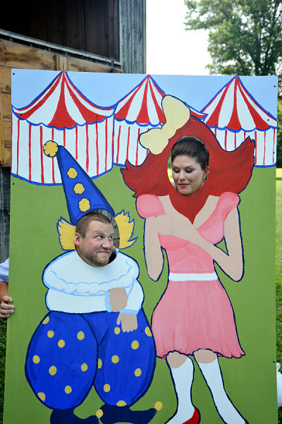 bride and groom carnival wedding