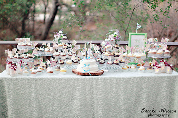 wedding cupcakes and cake