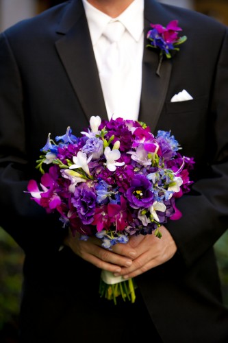 purple themed wedding bouquet