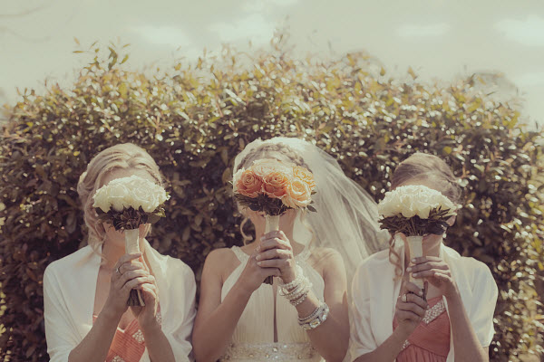 bride and bridesmaids