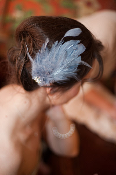 feather bridal hair accessory