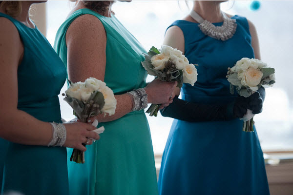 teal and blue bridesmaid dresses