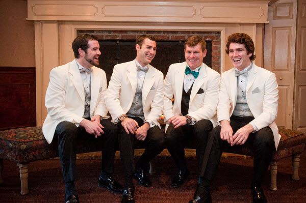 groomsmen in white