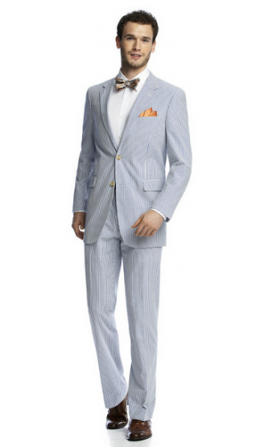 seersucker summer suit for bridegroom